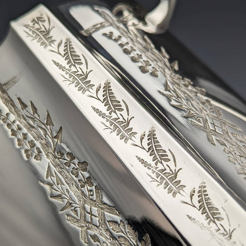 1882年 英国アンティーク シルバープレート製 ティーポット3点セット John Gallimore